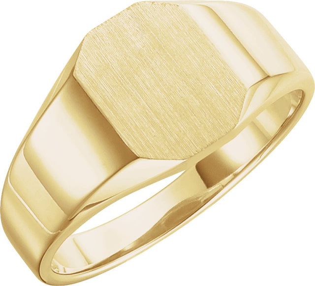 14K Yellow Gold 9x7 mm Octagon Signet Ring 