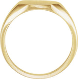14K Yellow Gold 11x9 mm Octagon Signet Ring 
