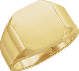 14K Yellow Gold 12x10 mm Octagon Signet Ring 