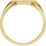 10K Yellow Gold 12x10 mm Octagon Signet Ring 