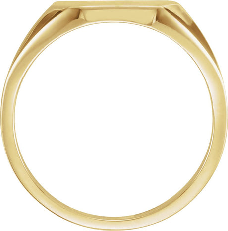 14K Yellow Gold 12x10 mm Octagon Signet Ring 