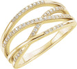 14K Yellow 1/5 CTW Natural Diamond Criss-Cross Ring