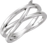 14K White Criss-Cross Ring