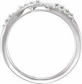 14K White 1/4 CTW Natural Diamond Criss-Cross Ring