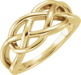 14K Yellow 9 mm Criss-Cross Ring