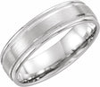 14K White Gold 7 mm Milgrain Edge Comfort-Fit Flat Band Size 10
