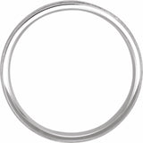 14K White 7 mm Milgrain Edge Comfort-Fit Flat Band