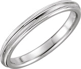 14K White Gold 2.5 mm Milgrain Edge Comfort-Fit Knife Band Size 7