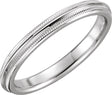 Platinum 2.5 mm Milgrain Edge Comfort-Fit Knife Band Size 6