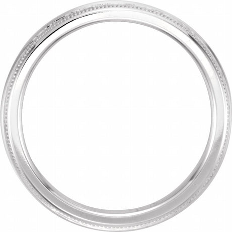 14K White Gold 2.5 mm Milgrain Edge Comfort-Fit Knife Band Size 7