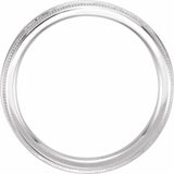 Platinum 2.5 mm Milgrain Edge Comfort-Fit Knife Band Size 6