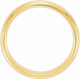 14K Yellow 6 mm Milgrain Edge Comfort-Fit Half Round Band Size 12