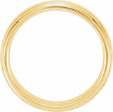 14K Yellow Gold 6 mm Milgrain Edge Comfort-Fit Half Round Band Size 9