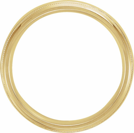 14K Yellow 6 mm Half Round Band with Milgrain Size 10