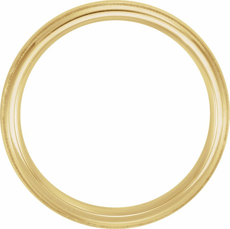 10K Yellow Gold 4 mm Milgrain Edge Comfort-Fit Half Round Band Size 9