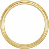18K Yellow Gold 4 mm Milgrain Edge Comfort-Fit Half Round Band Size 9.5