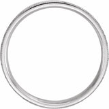 14K White 5 mm Milgrain Edge Comfort-Fit Flat Band Size Hammer