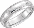 14K White Gold 6 mm Milgrain Edge Comfort-Fit Half Round Band Size 10
