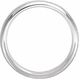 10K White 5 mm Milgrain Edge Comfort-Fit Half Round Band Size 9