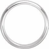 10K White Gold 5 mm Milgrain Edge Comfort-Fit Half Round Band Size 9