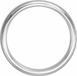 14K White Gold 7 mm Milgrain Comfort-Fit Half Round Band Size 10