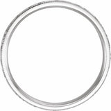 14K White 4 mm Flat Hammered Milgrain Edge Comfort-Fit Band Size 6