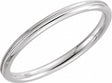 Platinum 2 mm Milgrain Comfort-Fit Half Round Band Size 6.5