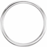Platinum 2 mm Milgrain Comfort-Fit Half Round Band Size 6.5