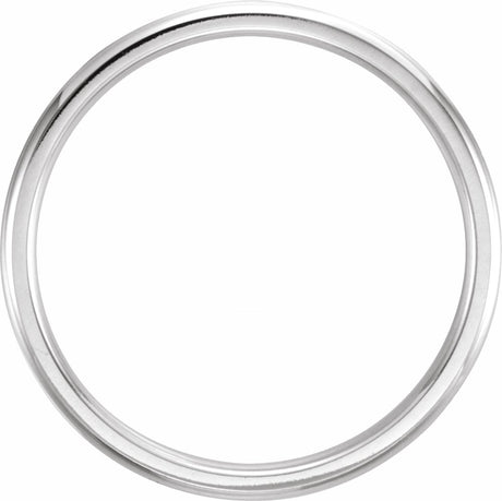 Platinum 2 mm Milgrain Comfort-Fit Half Round Band Size 6.5