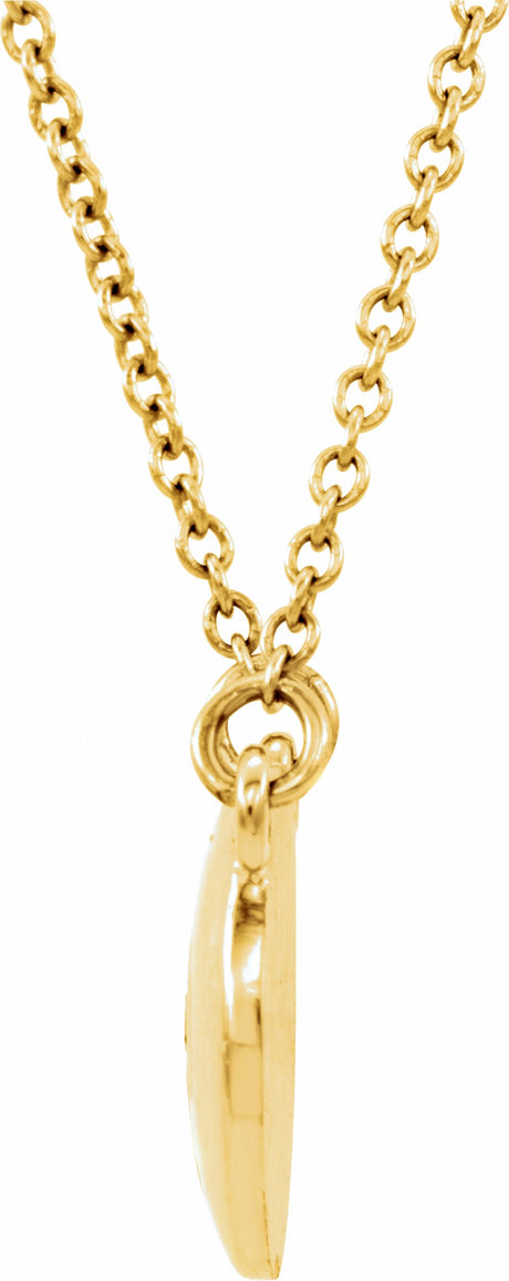 14K Yellow Gold .02 CTW Natural Diamond Domed 16 1/2" Necklace