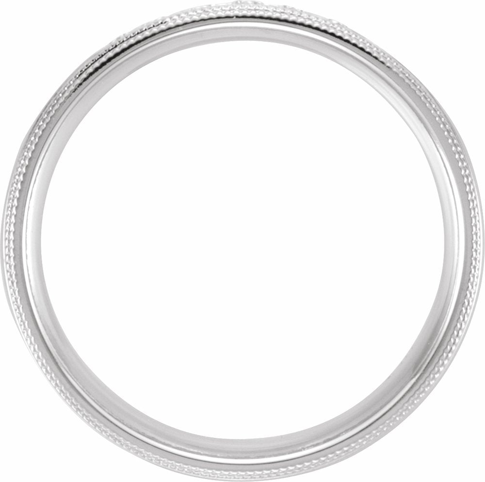 14K White 1/4 CTW Natural Diamond Double Milgrain Size 7