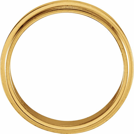 14K Yellow 5 mm Flat Stepped-Edge Band