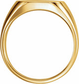 14K Yellow Gold 14 mm Signet Ring