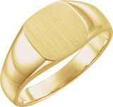 14K Yellow Gold 10 mm Signet Ring