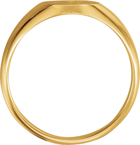 14K Yellow Gold Oval Signet Ring