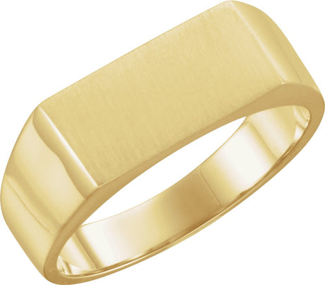 14K Yellow Rectangle Signet Ring