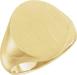 14K Yellow Gold 18x16 mm Oval Signet Ring