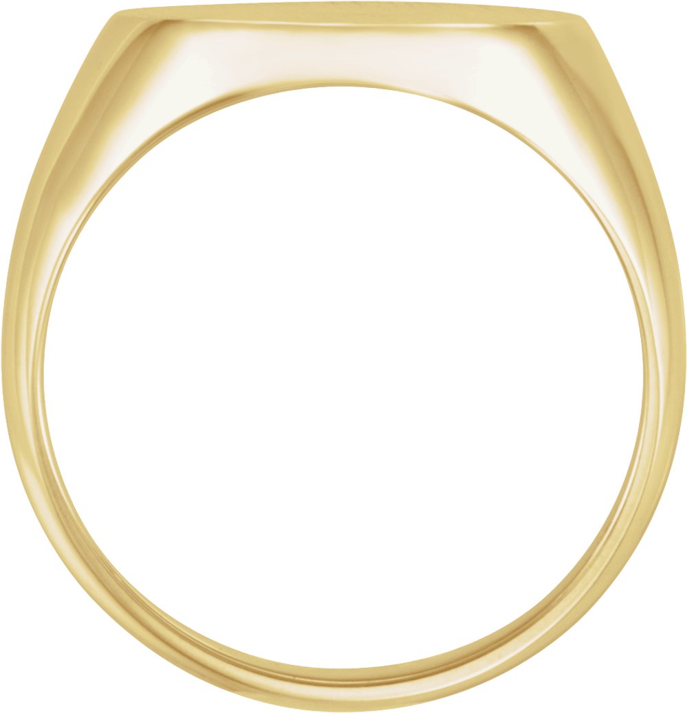 14K Yellow Gold 18x16 mm Oval Signet Ring