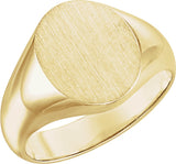 18K Yellow Oval Signet Ring