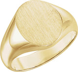14K Yellow Gold Oval Signet Ring