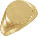 14K Yellow Round Signet Ring