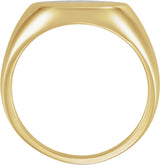 10K Yellow Gold Round Signet Ring
