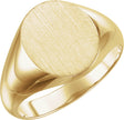 14K Yellow Gold Oval Signet Ring
