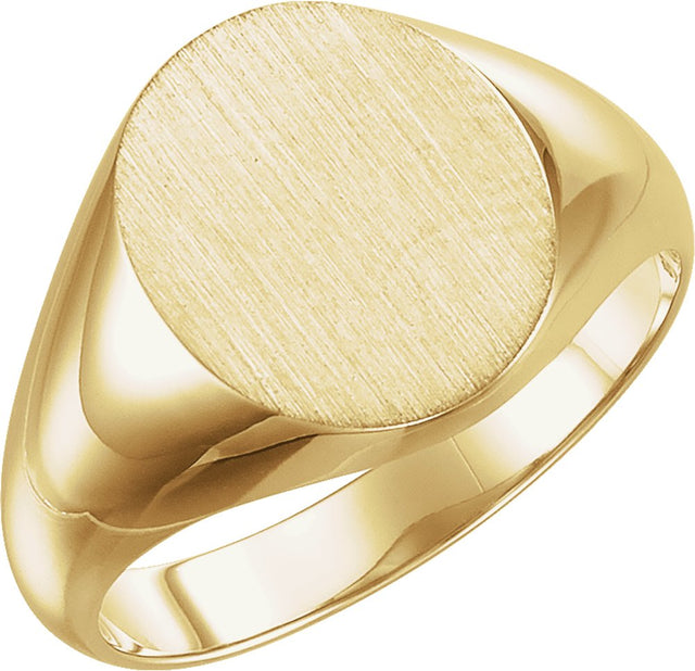 14K Yellow Gold Oval Signet Ring