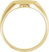 14K Yellow Gold Oval Signet Ring