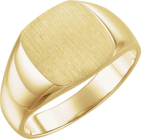 14K Yellow Gold 12 mm Signet Ring