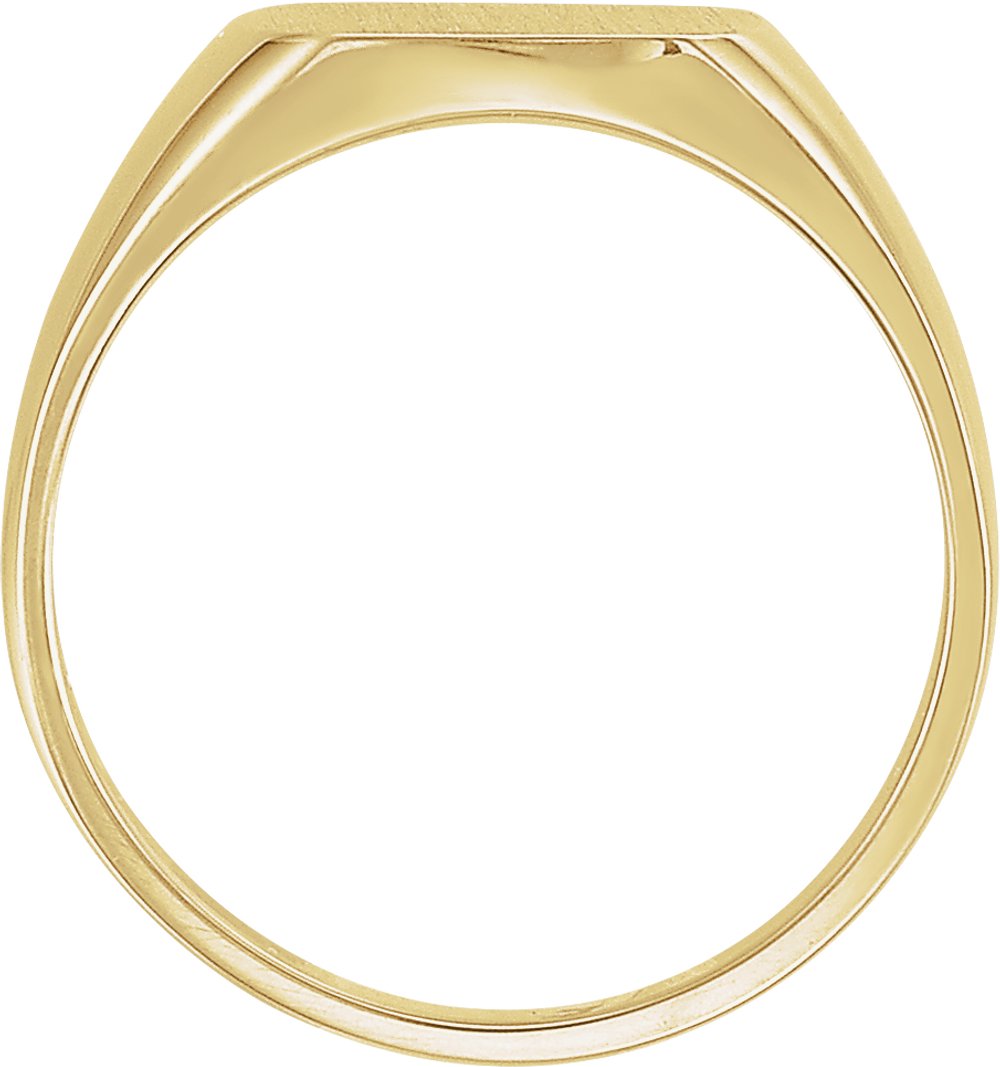 14K Yellow Gold 12 mm Signet Ring