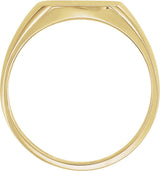 14K Yellow Gold 12 mm Signet Ring