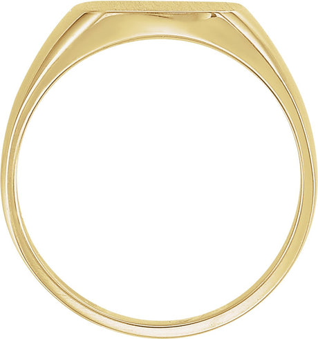 14K Yellow Gold 12 mm Signet Ring