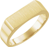 14K Yellow Gold Rectangle Signet Ring